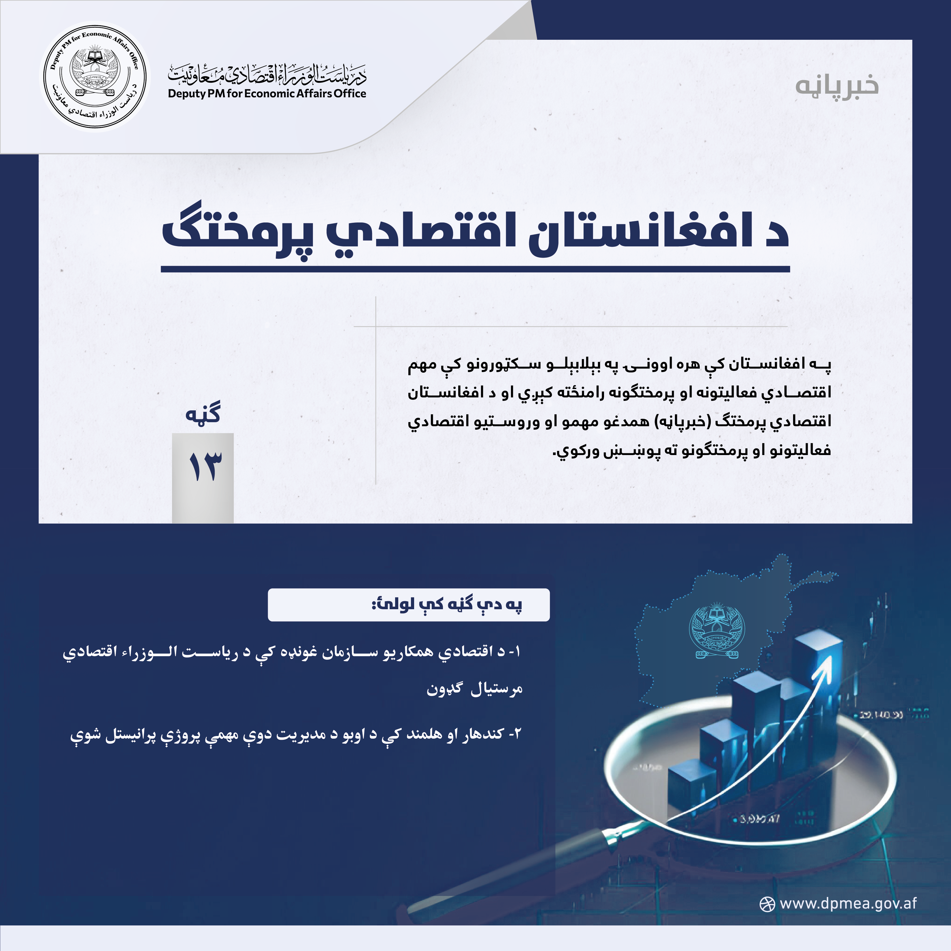 د افغانستان اقتصادي پرمختګ (خبرپاڼه) ۱۳