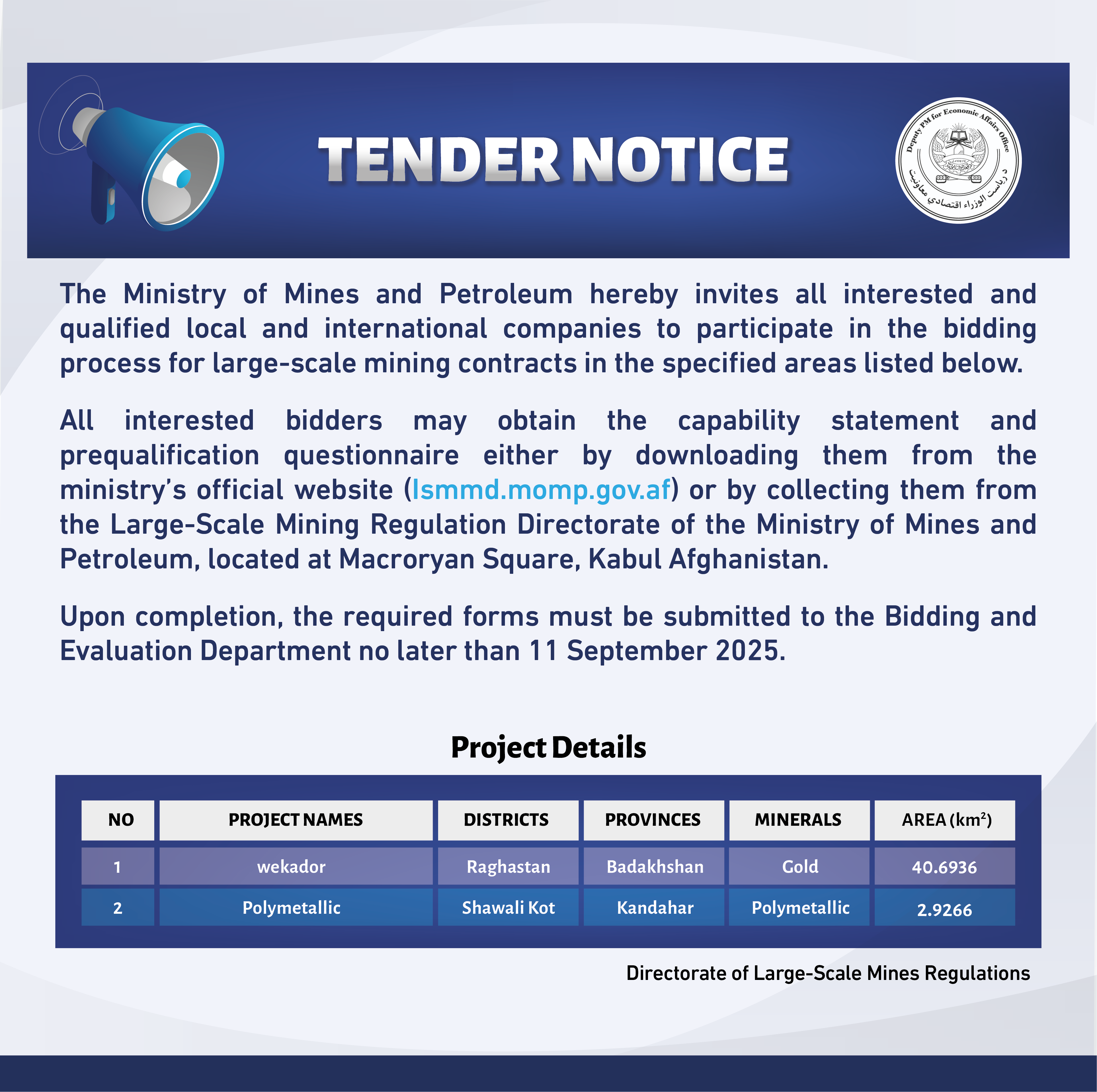 Tender Notice!