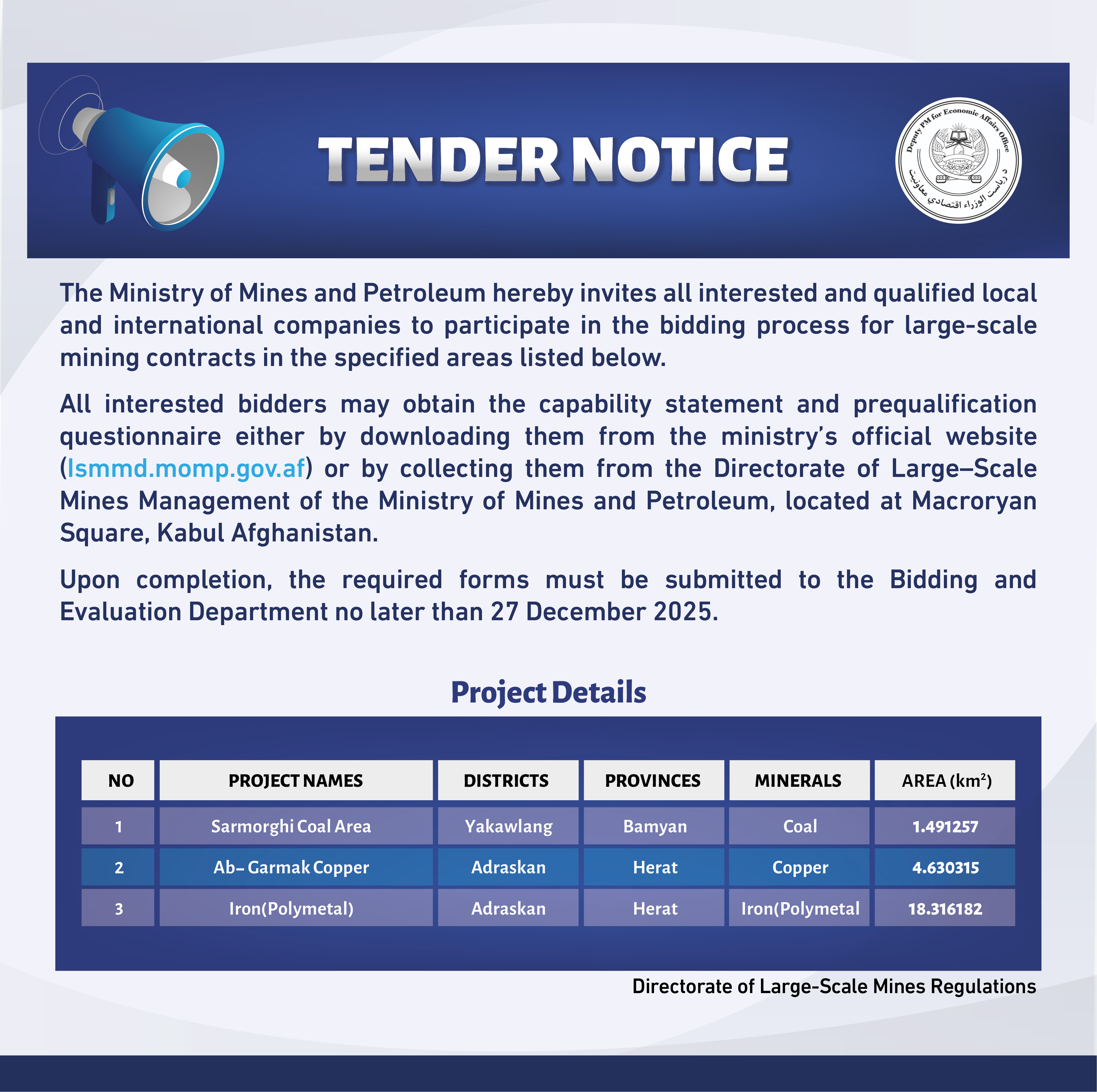 Tender Notice!