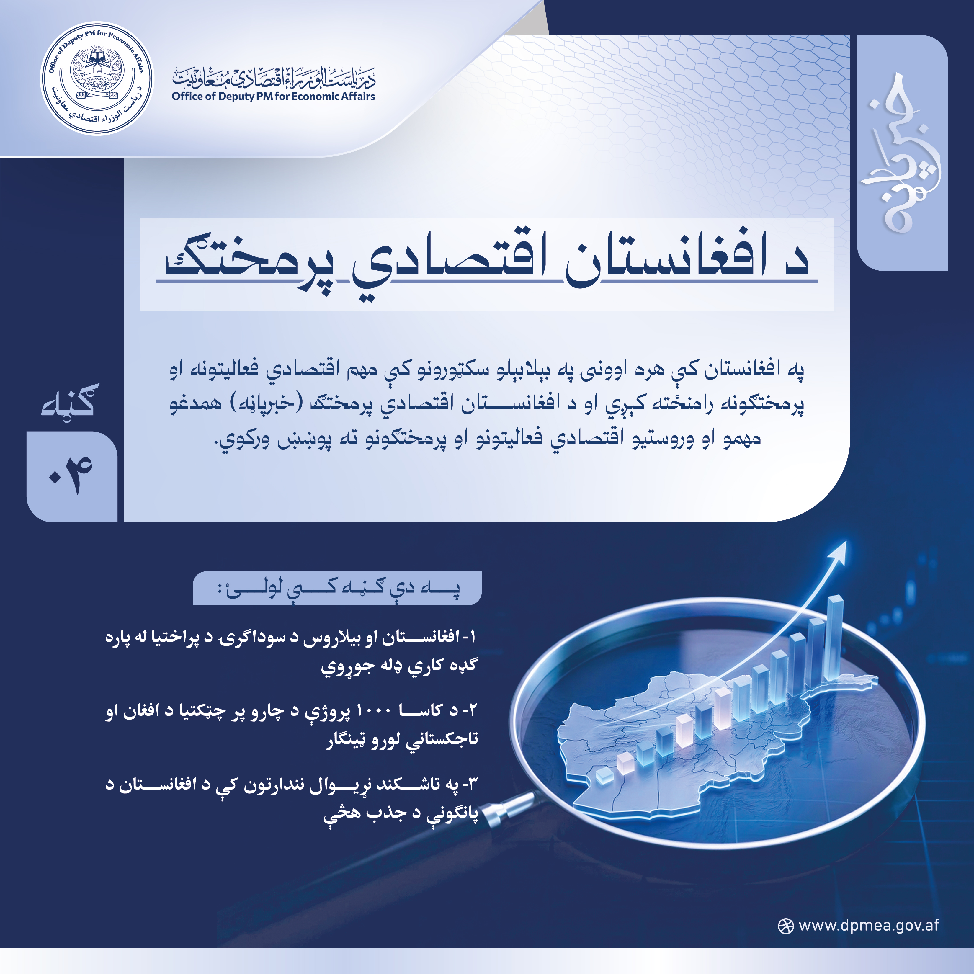 د افغانستان اقتصادي پرمختګ (خبرپاڼه) ۰۴