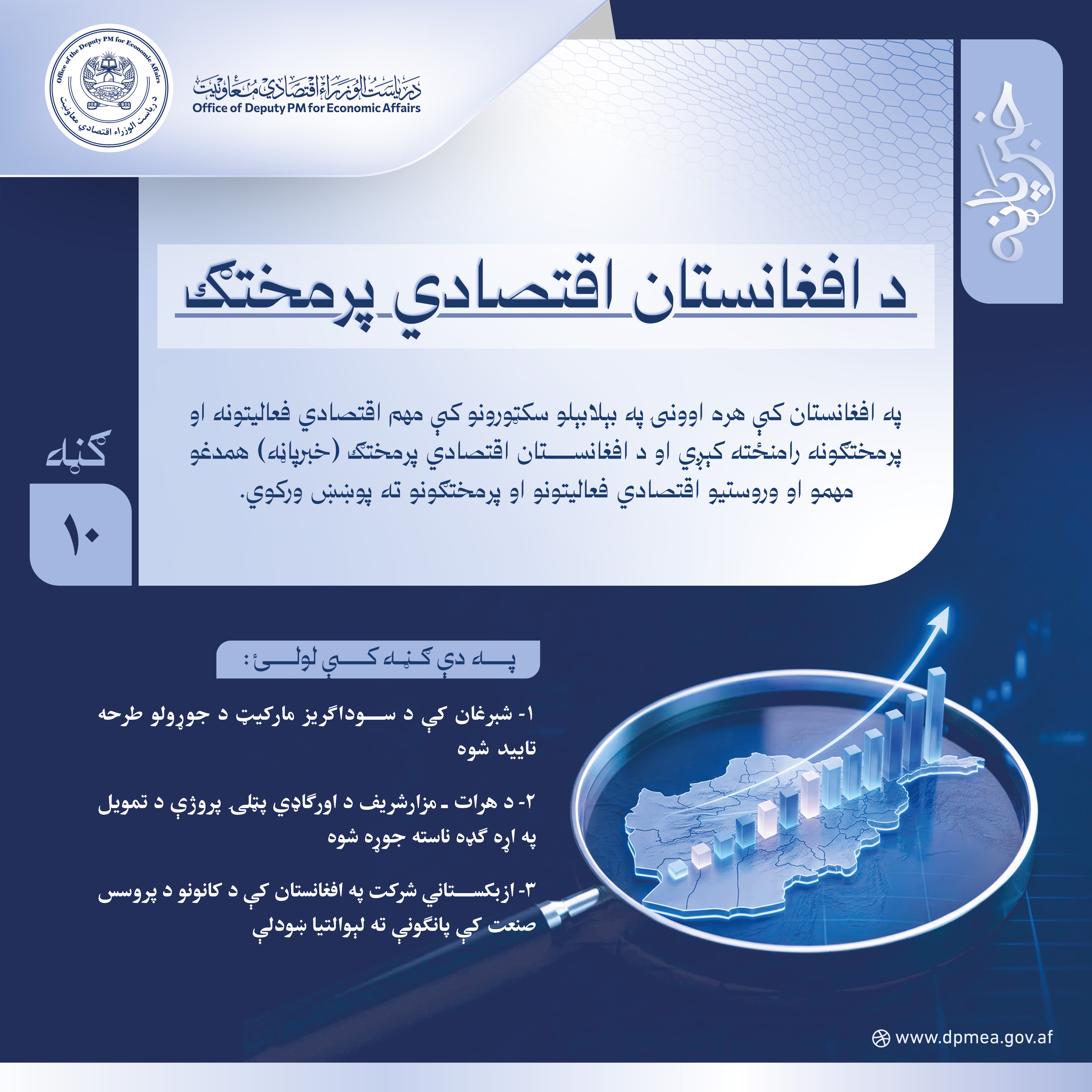 د افغانستان اقتصادي پرمختګ (خبرپاڼه) ۱۰